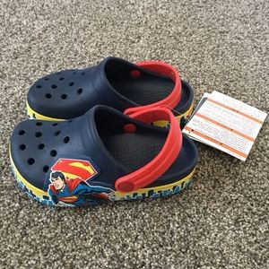 NWT Kids' Crocs Crocband Superman Clogs
